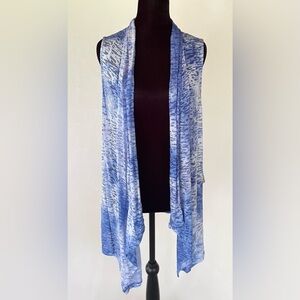 CHICO’S TRAVELERS French Purple Burnout Tunic Vest Sz 2 Boho Coastal Travel NWT